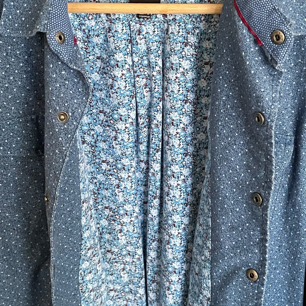 Construct New York Dot Pattern Snap Up Long Sleev… - image 5